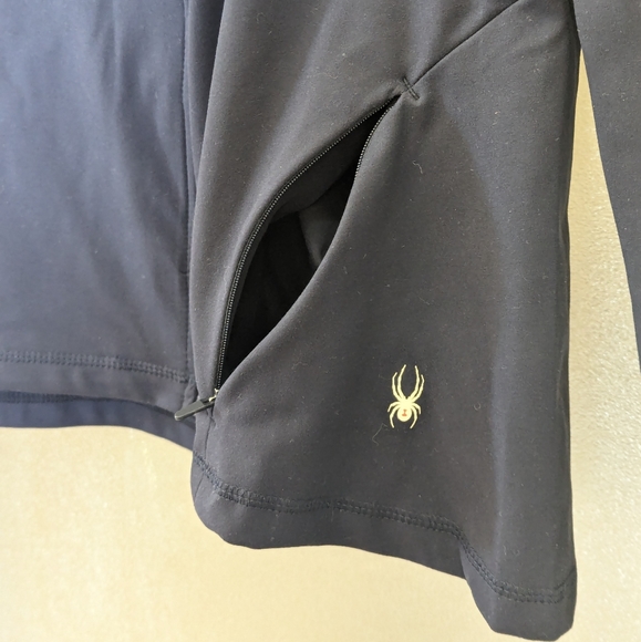 NWT Spyder Navy Zip Up Hooded Jacket Sz Large - Picture 4 of 7